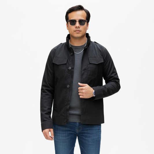 Chaqueta negra para hombre VCR