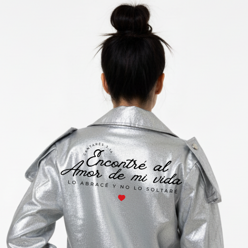 Chaqueta plateada para mujer