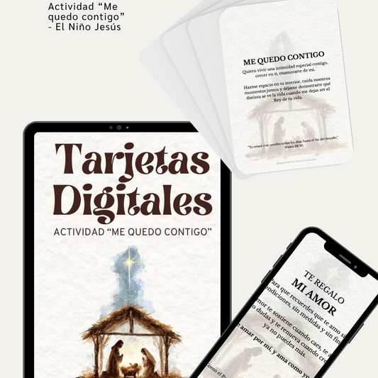 Tarjetas Digitales: Actividad "Me quedo contigo" Niño Jesus