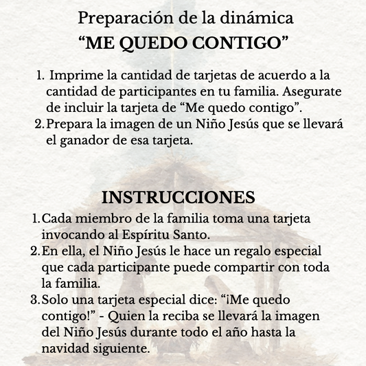Tarjetas Digitales: Actividad "Me quedo contigo" Niño Jesus