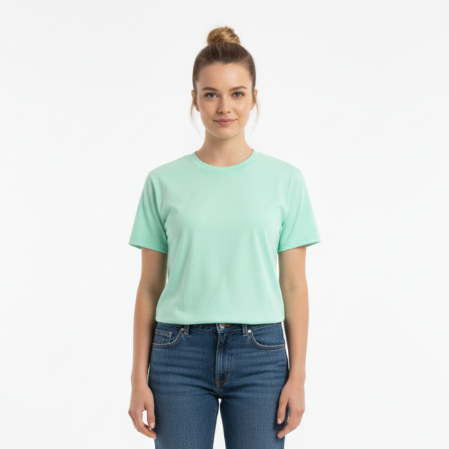 Camiseta manga corta verde menta