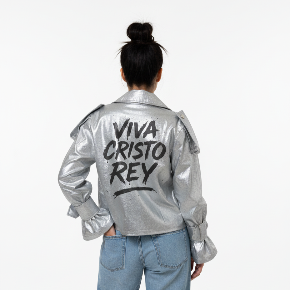 Chaqueta plateada para mujer VCR