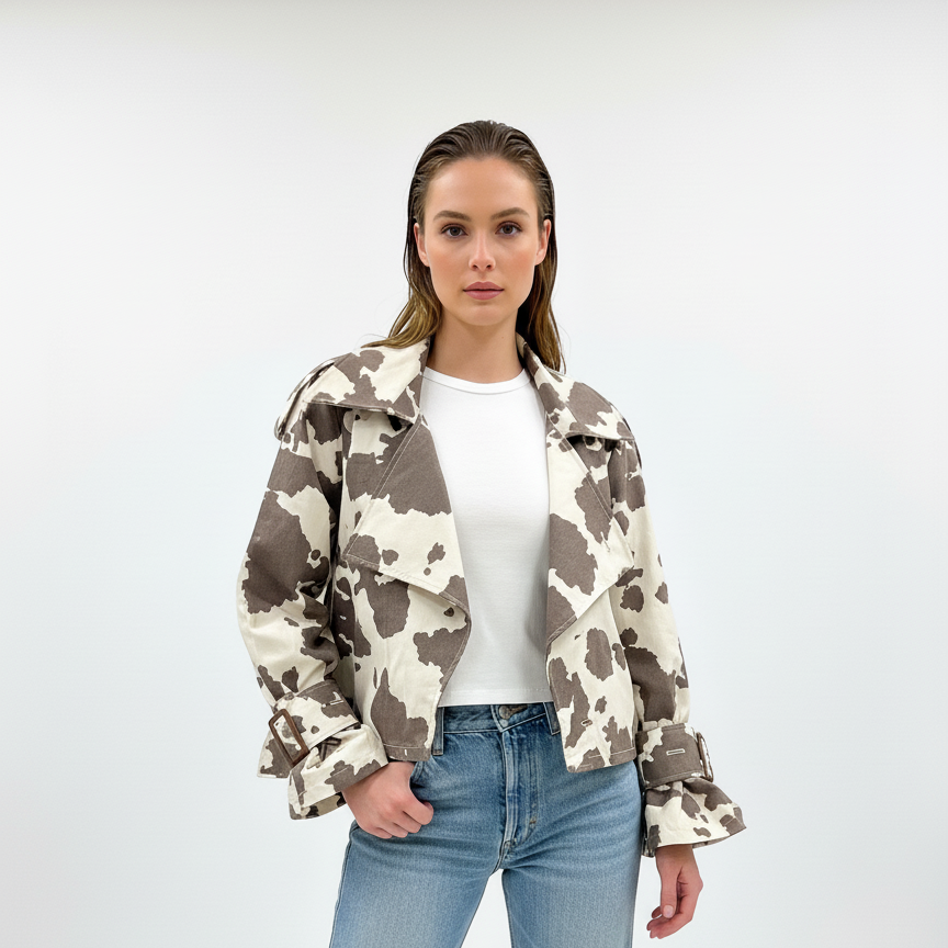 Chaqueta vaca café para mujer VCR