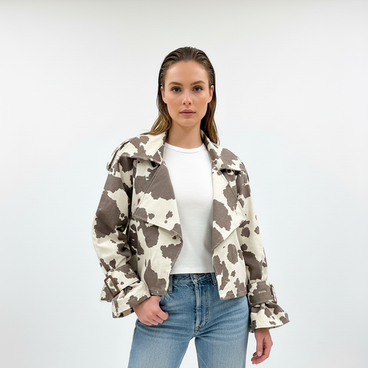 Chaqueta vaca café para mujer VCR