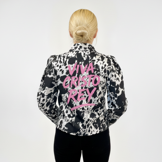 Chaqueta vaca negra para mujer VCR