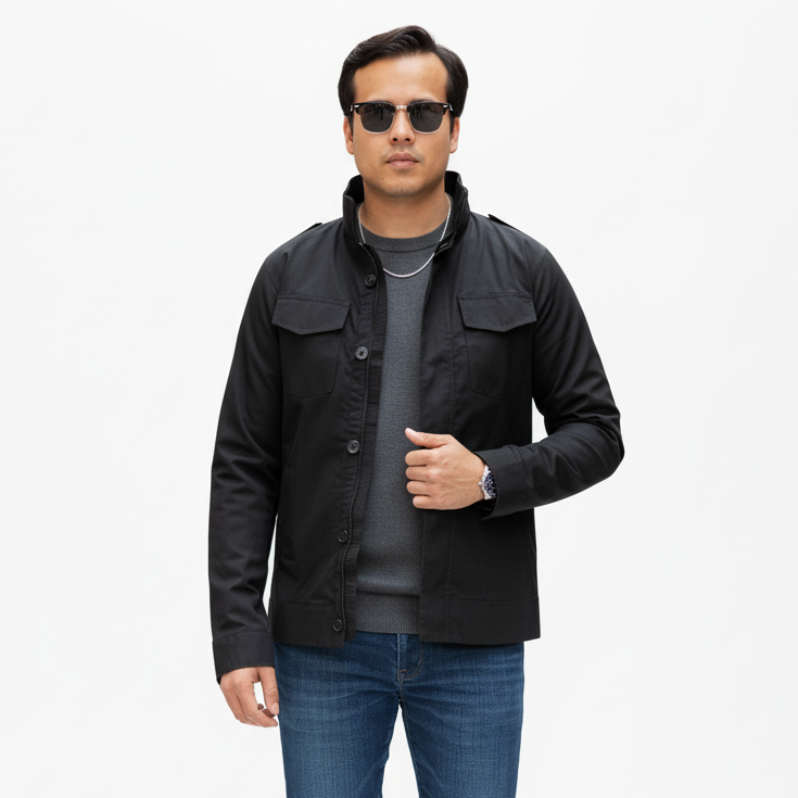 Chaqueta negra para hombre VCR